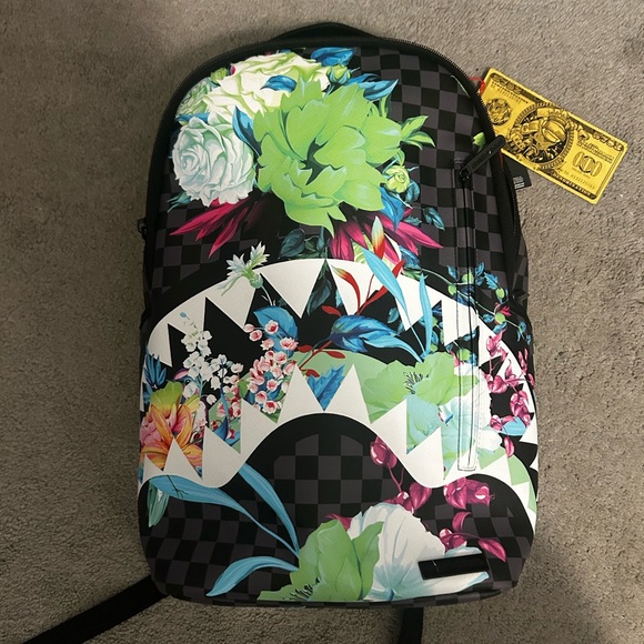 Sprayground Black Floral Backpack - Picture 1 of 7